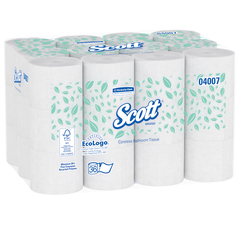 Papier hygiénique 2 épaisseurs sans noyau, Scott (36 x 1 000 feuilles) – 04007