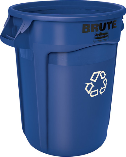 Poubelle de recyclage Brute avec poignée, bleue, Rubbermaid